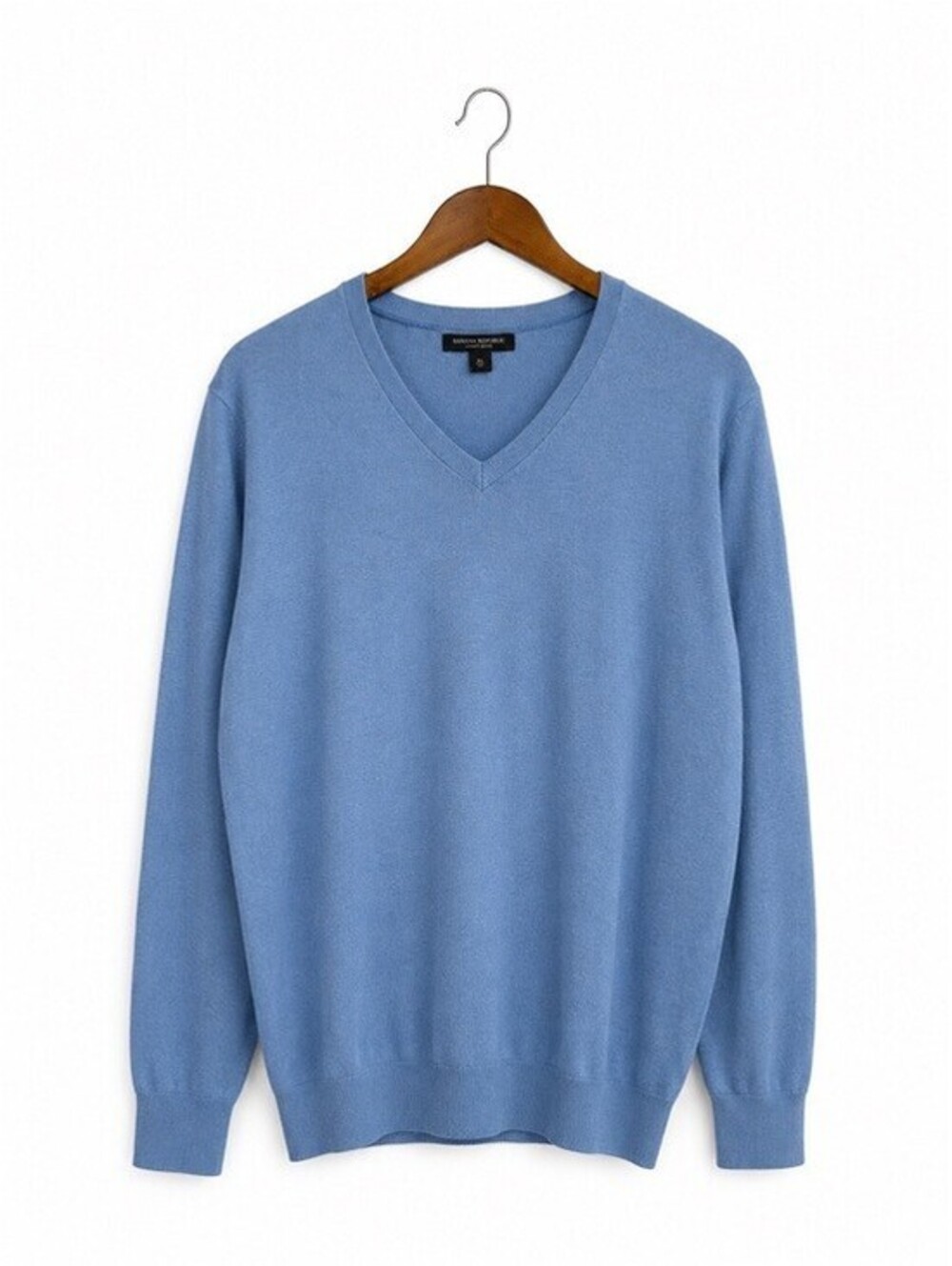 Banana Republic Luxury Blend Men's Silk Cashmere Cotton V-Neck Sweater Blue XL